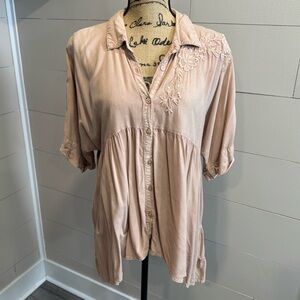 Solitaire Embroidered Boho Peasant Blouse - Medium